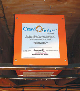 A ventilation fan installed for a crawl space in Tewksbury