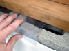 Clear plastic vapor barrier covering for block walls in Boston, Manchester, Lowell
