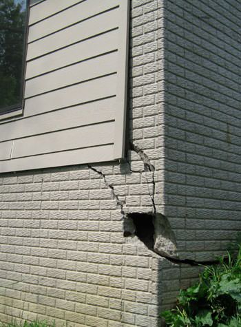 severe cracking of structural walls in Waltham
