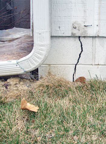 foundation wall cracks due to street creep in Andover