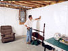 A basement wall covering for creating a vapor barrier on basement walls in Medford