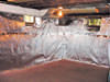 radiant heat barrier with vapor barrier for basement walls ready for finishing in Chelmsford